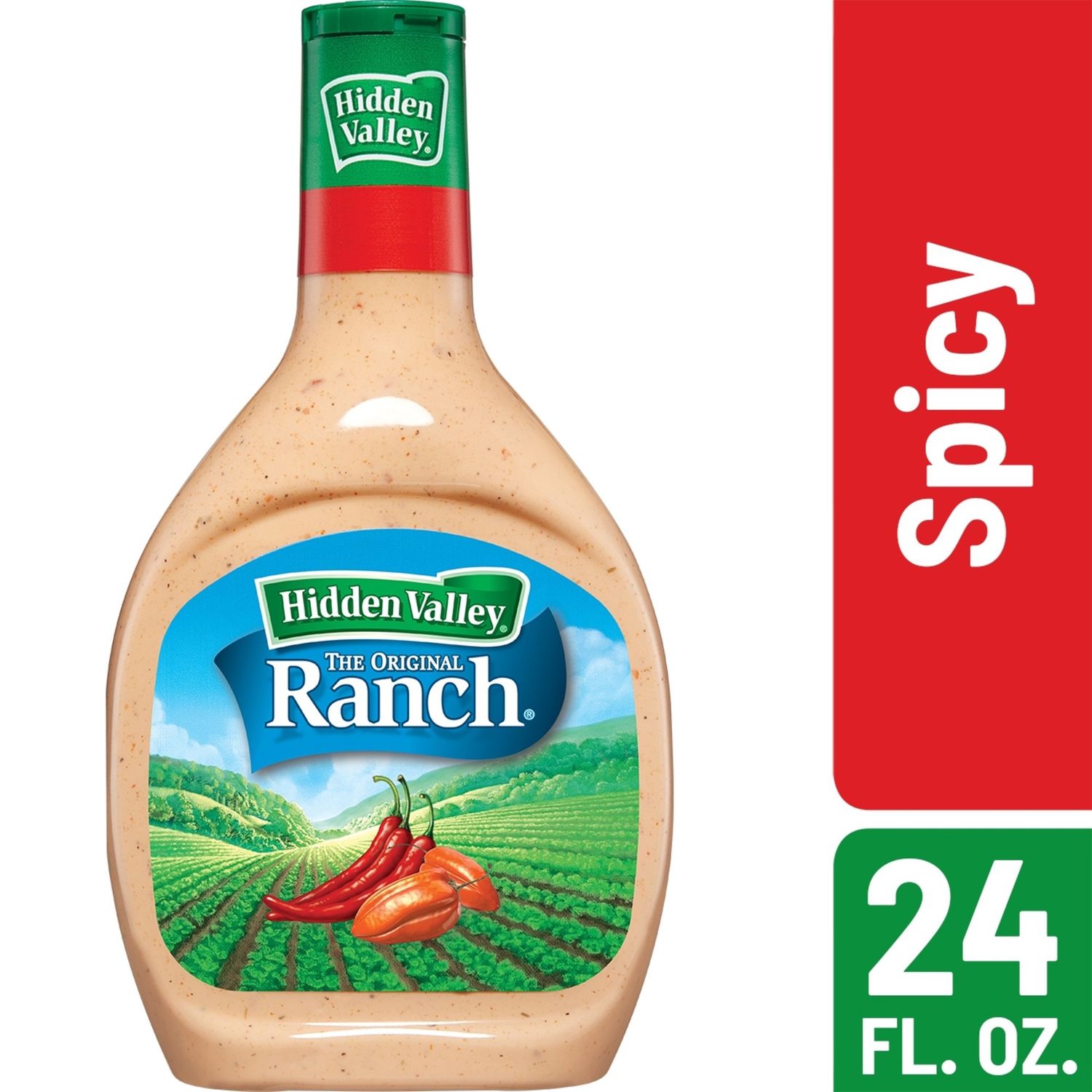 Hidden Valley Spicy Ranch Salad Dressing &amp; Topping, Gluten Free - 24 Ounce Bottle