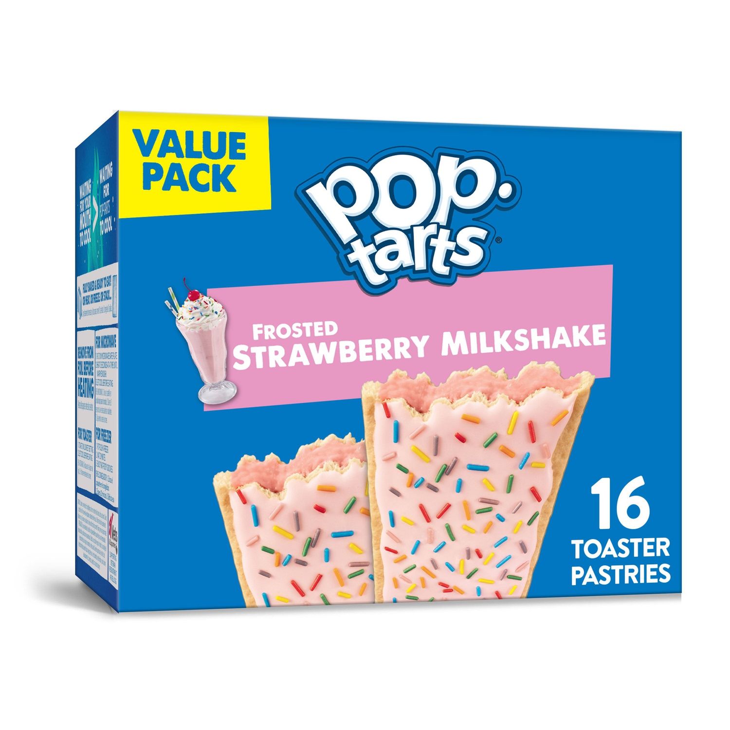 Pop-Tarts Pastries, Breakfast, Strawberry Milkshake, 27oz, 16 Toaster