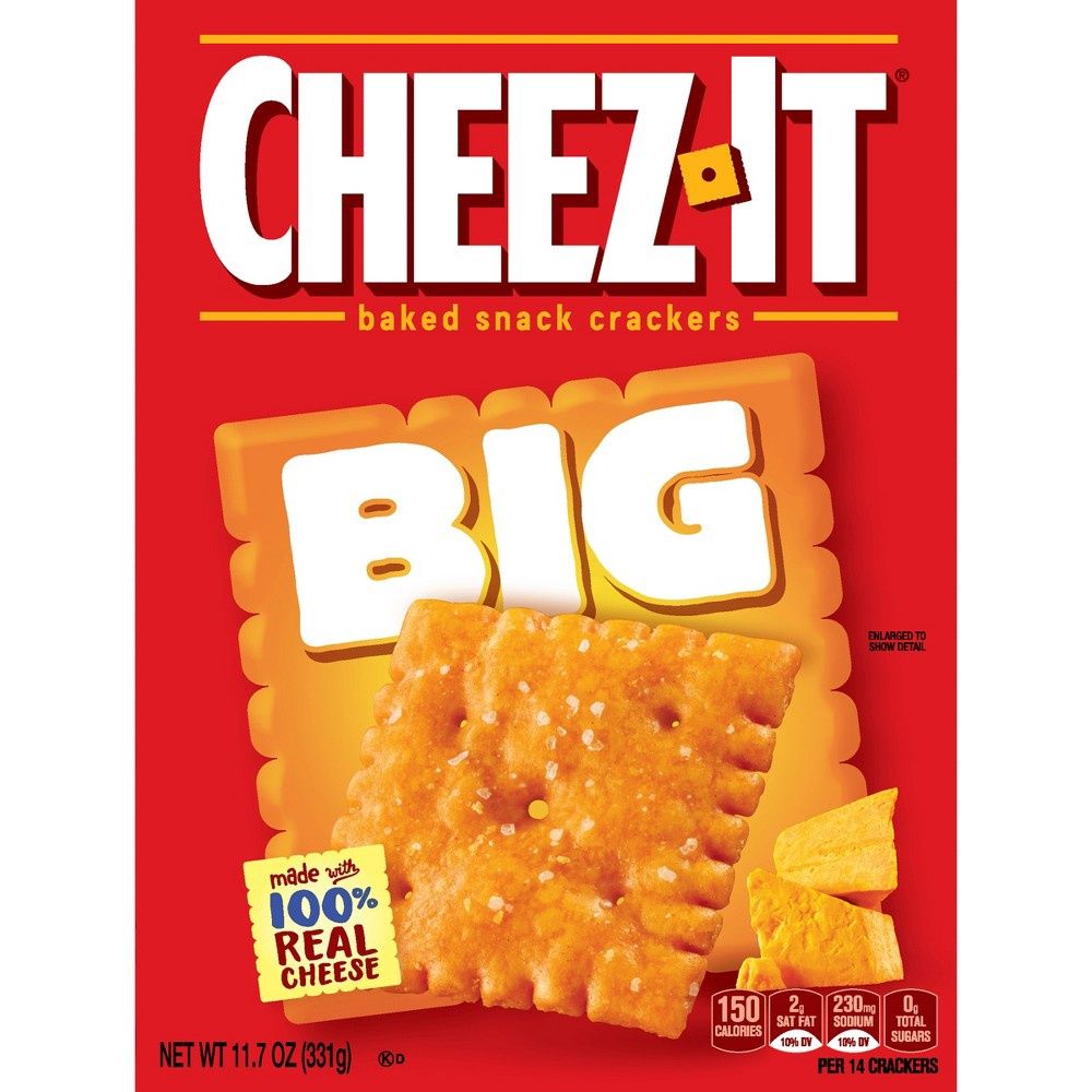 Cheez-It Baked Snack Cheese Crackers, Extra Big, Big Original Cheez-It, 11.7oz