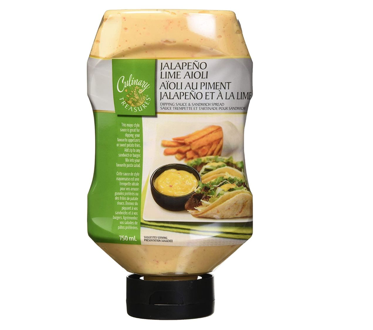 Culinary Treasures Jalapeno Lime Aioli Dipping Sauce &amp; Sandwich Spread  750 ml