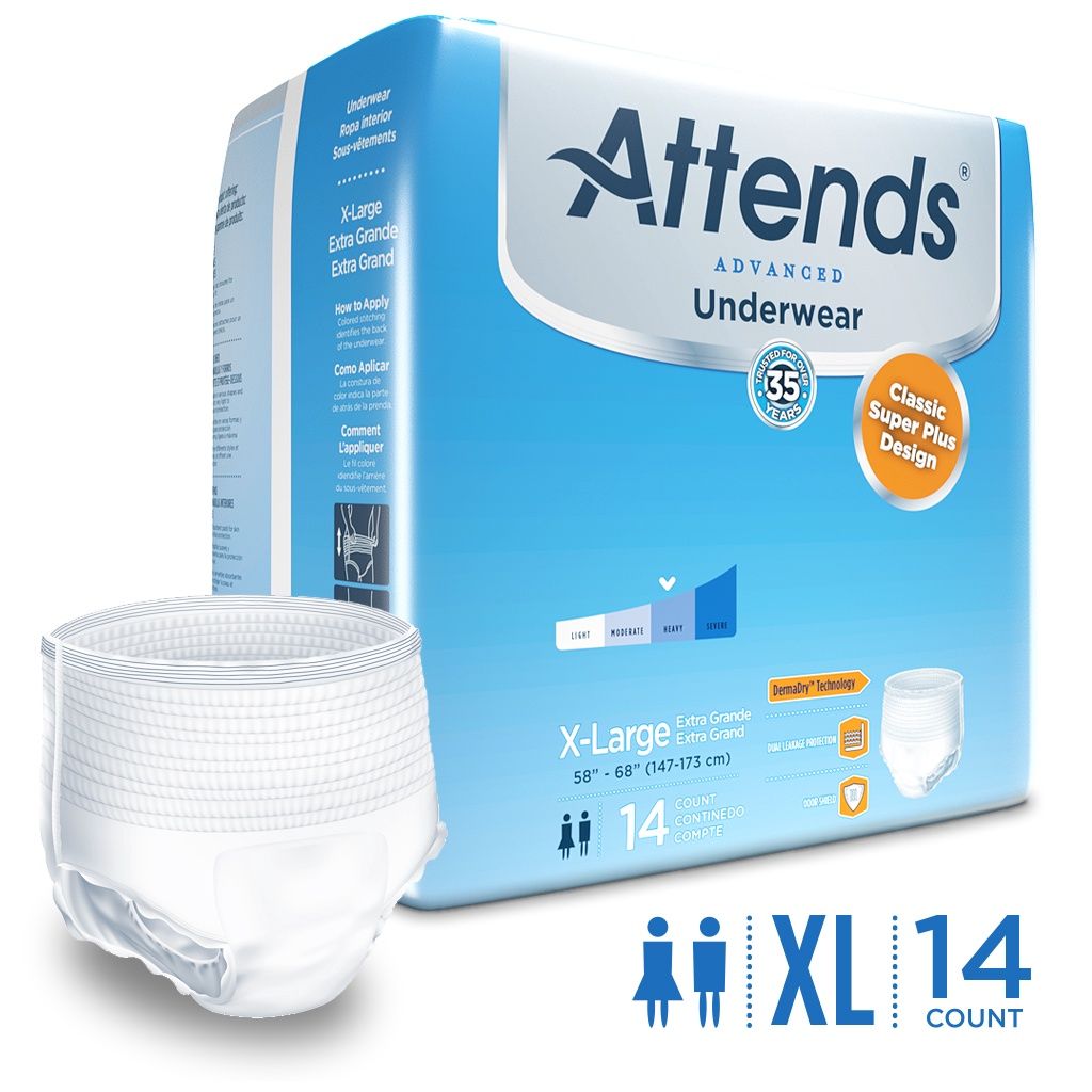 Attends Advanced Pull-Up Underwear, Heavy 14/pk