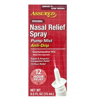 Assured Nasal Relief Spray - 12 Hour Anti-drip Pump Mist 0.5 Fl. Oz