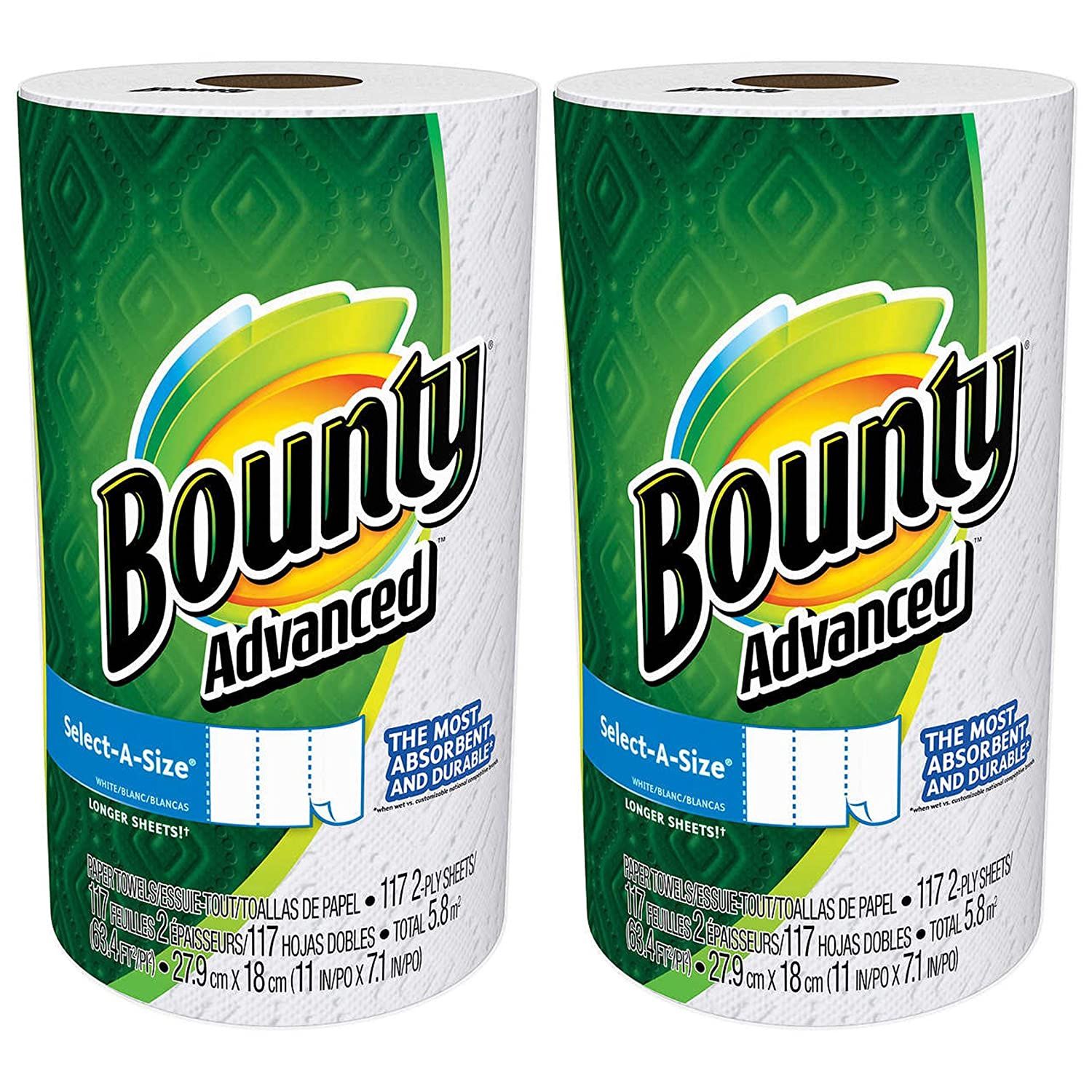 Bounty Advanced Paper Towels, 2-Ply, 107 Sheets
