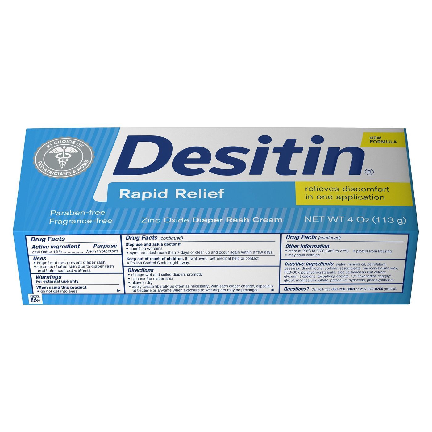 Desitin Rapid Relief Creamy Diaper Rash Ointment - 4oz
