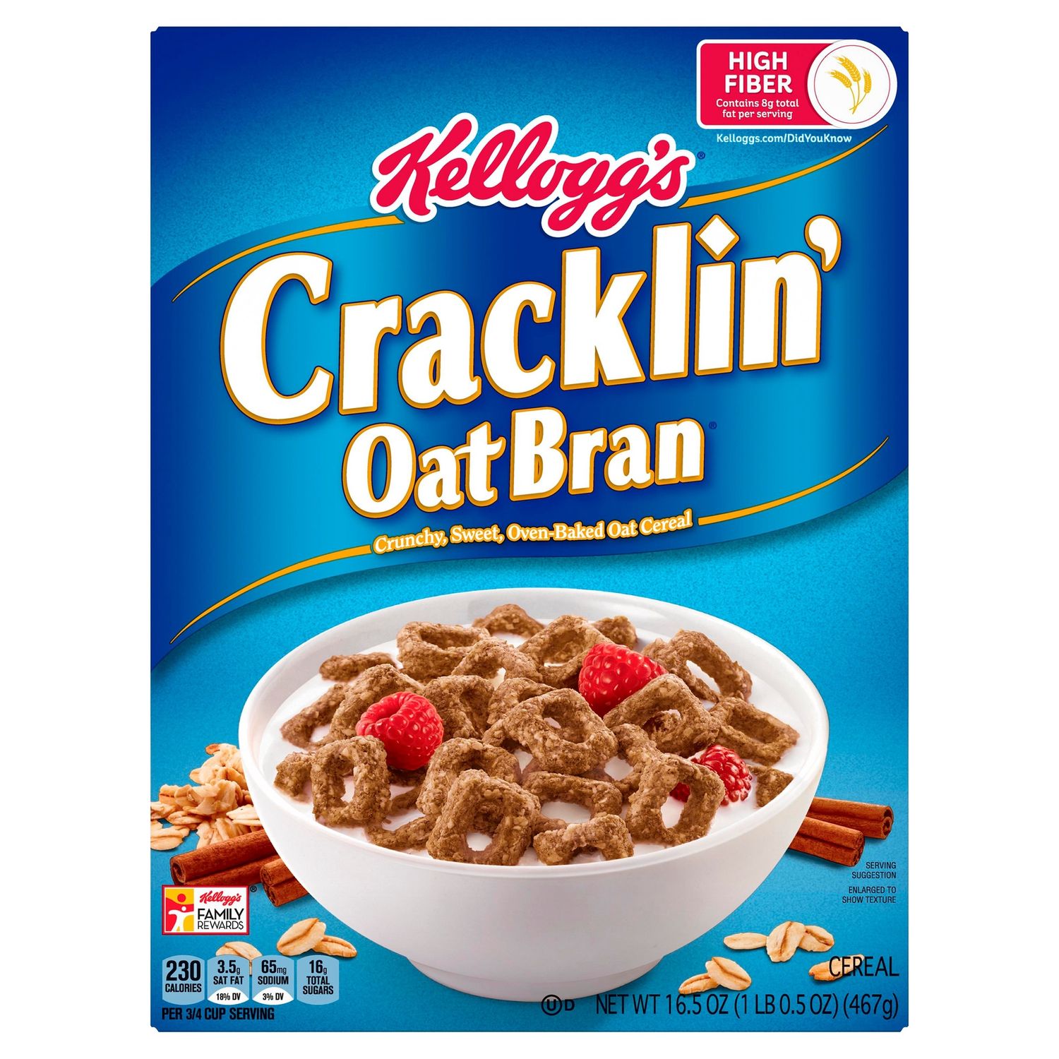 Cracklin&#39; Oat Bran Breakfast Cereal Original Excellent Source of Fiber - 16.5 Oz