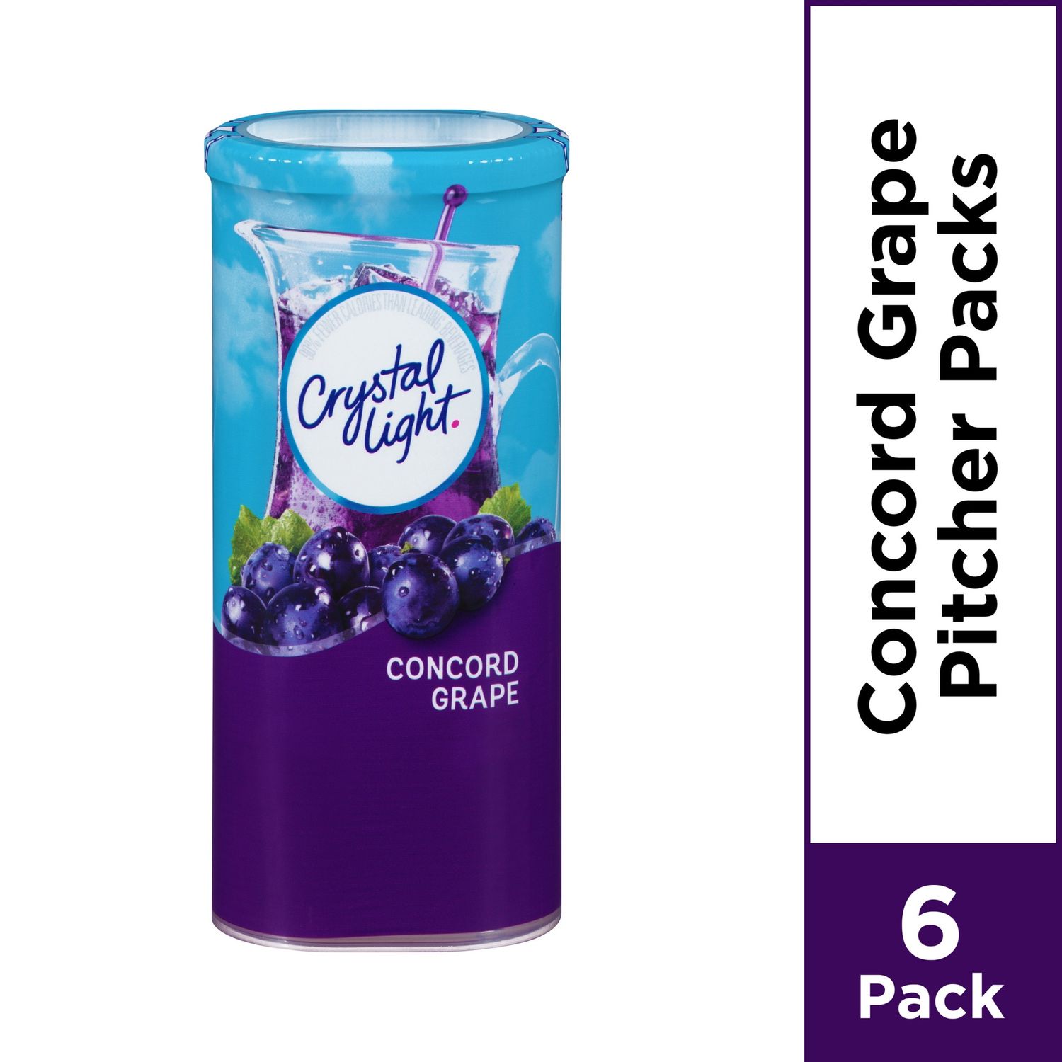 Crystal Light Concord Grape Powdered Drink Mix, Caffeine Free, 2.01 oz Can