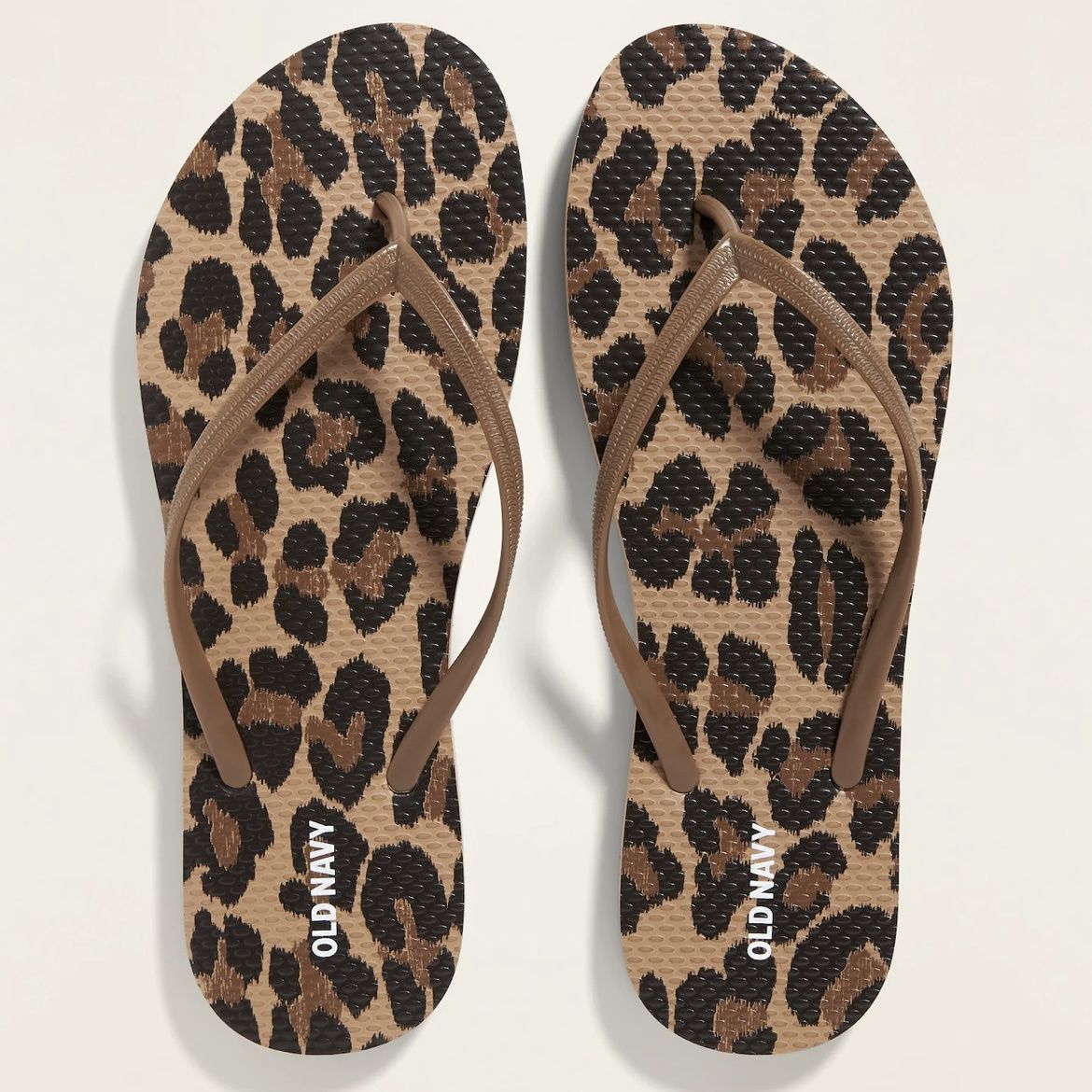 Old Navy Flip-Flops, Size 9 Women&#39;s, Patterned Leopard