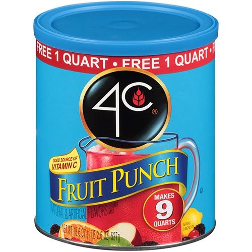 4C Fruit Punch Powdered Drink Mix 9 Quarts