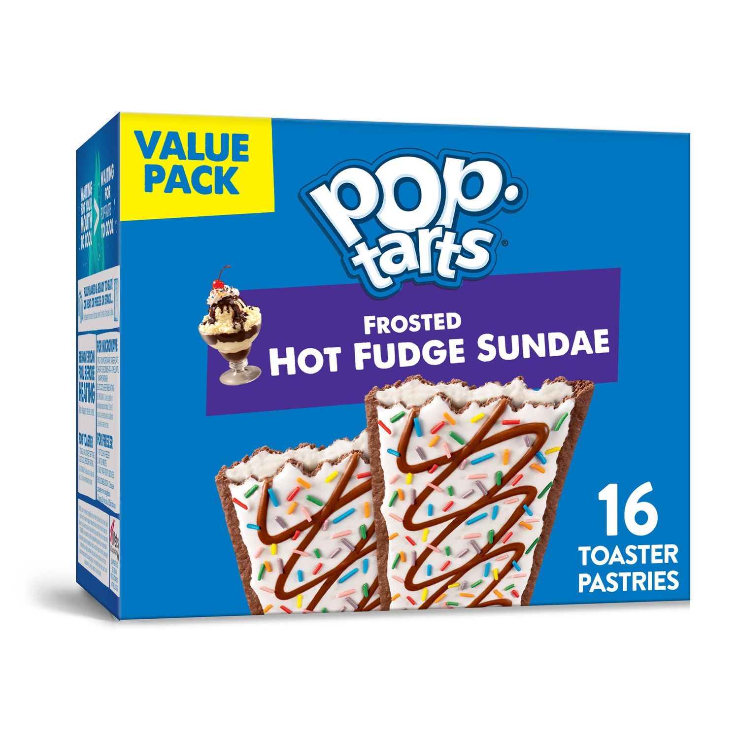 Pop-Tarts, Breakfast Foods, Frosted Hot Fudge Sundae, 27oz Box, 16 Toaster