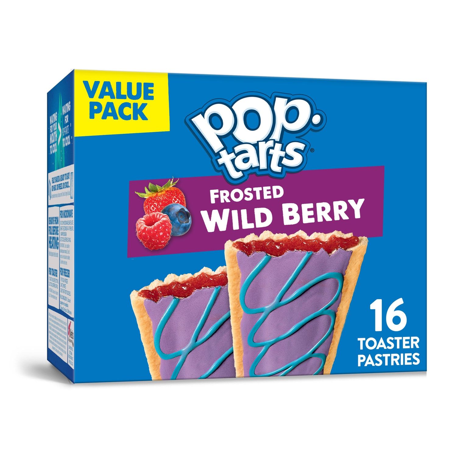 Pop-Tarts Pastries, Breakfast, Frosted Wild Berry, 27oz, 16 Toaster
