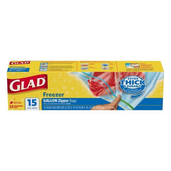 Glad Zipper Freezer Gallon Bags