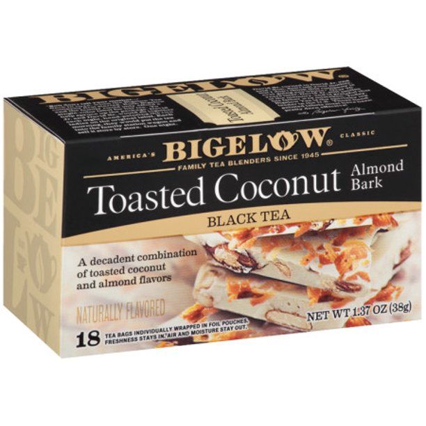 Bigelow Toasted Coconut Almond Bark, Black Tea, Tea Bags, 18 Ct
