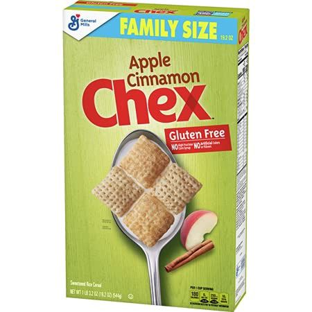 Apple Cannamon Chex Desayuno Cereal, Sin gluten, 19.2 oz