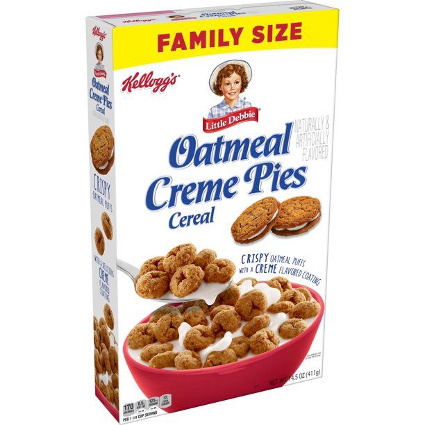 Kellogg's Little Debbie, Breakfast Cereal, Oatmeal Creme Pie, 14.5oz