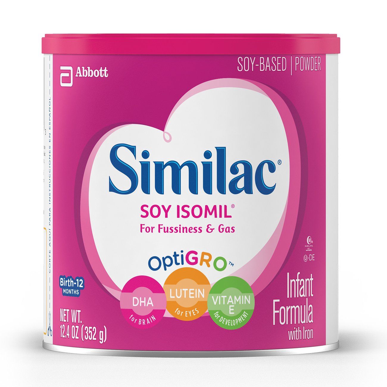 Similac Isomil Lactose-Free Powder Baby Formula, 12.4 oz Can