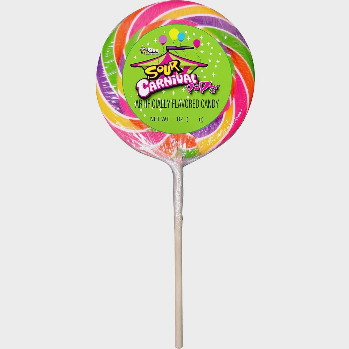 Giant Sour Apple Carnival Swirl Lollipops 4.25 oz.
