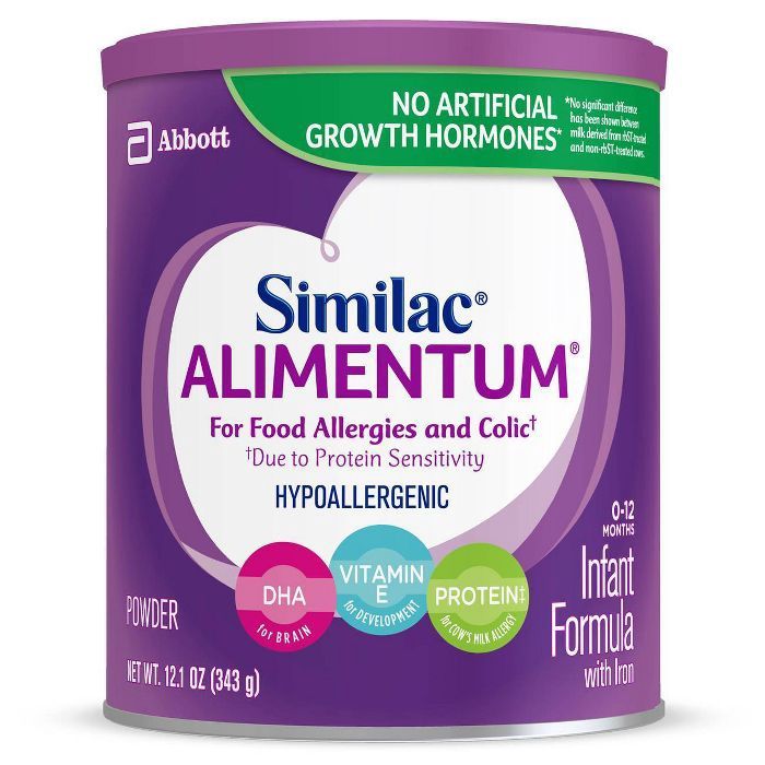 Similac Alimentum Hypoallergenic Infant Formula for Food Allergies and Colic, Baby Formula, Powder, 12.1 Oz