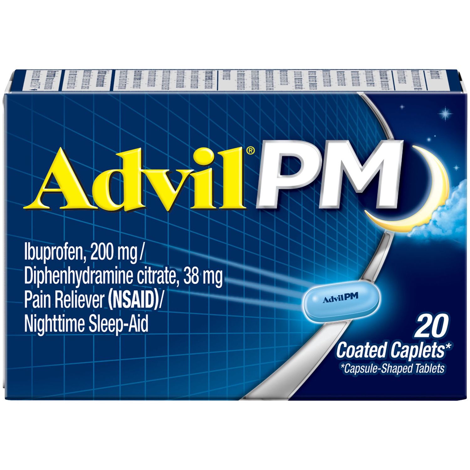 Advil PM Pain Reliever/Nighttime Sleep Aid Caplets - Ibuprofen (NSAID) - 20ct
