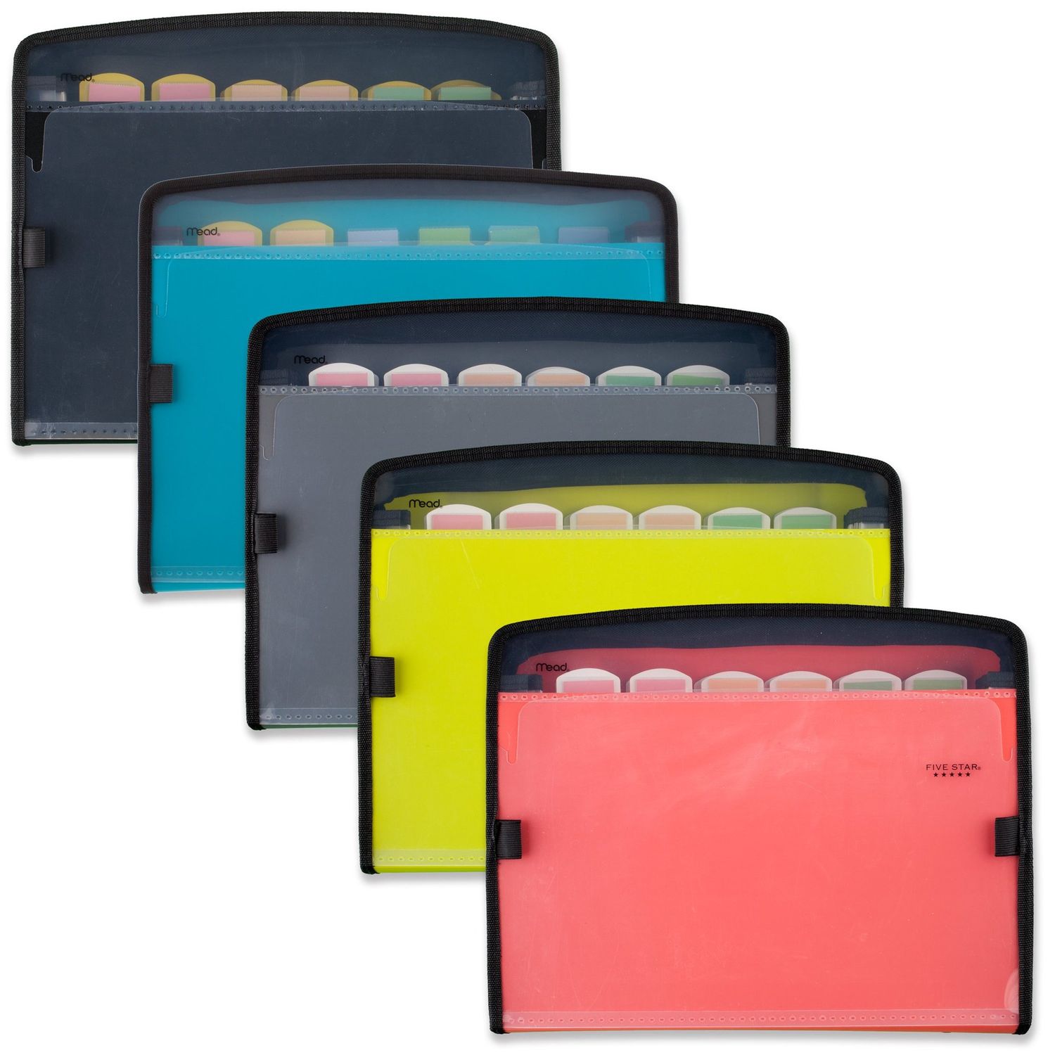 Five Star 13-Pocket Expanding File, Tabs, 8 1/2&quot; x 11&quot;, Assorted (51073)