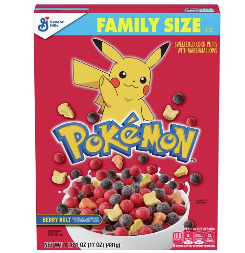 General Mills Pokemon Berry Bolt Cereal Family Size 15.9 oz