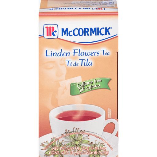 McCormick Caffeine Free Linden Flowers Tea 25 Count Box, 0.89 Oz