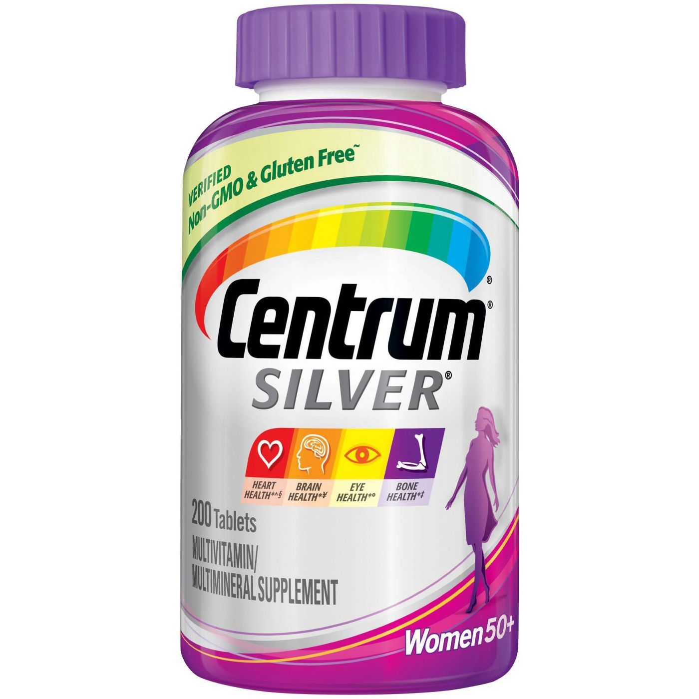 Centrum Silver Multivitamin for Women Over 50 Supplement Tablets, 200 Count