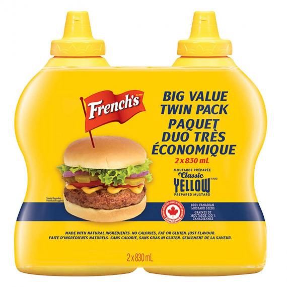 French's, Classic Yellow Mustard, 830ml pack/2