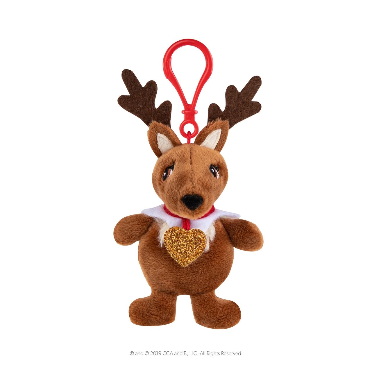 Elf Pets Plushee Pals Mini Reindeer Clip on Ornament Stocking Stuffer Shelf