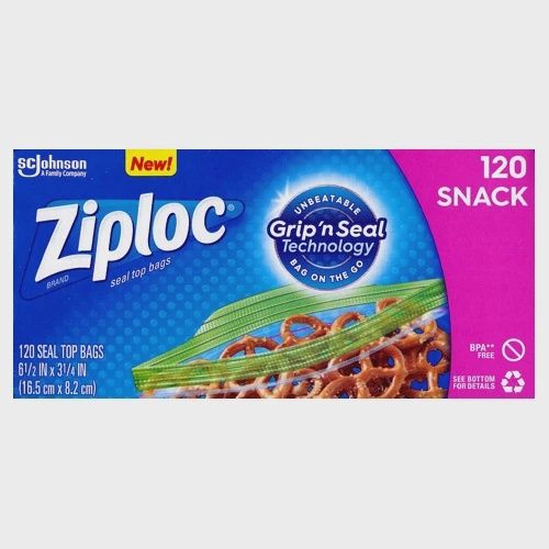Ziploc Snack 120 Seal Top Bags