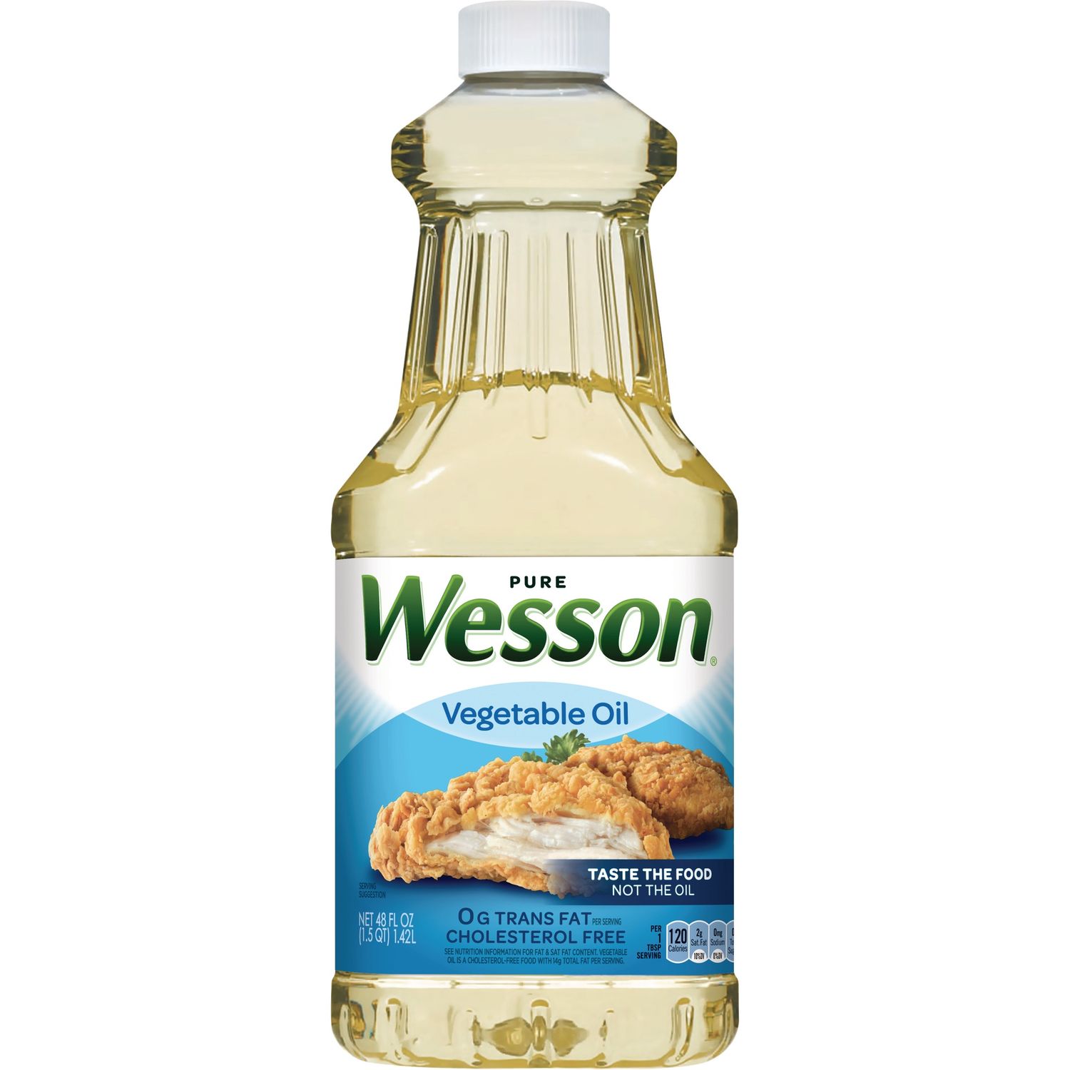 WESSON Pure Vegetable Oil 0 g Trans Fat Cholesterol Free 48 oz.