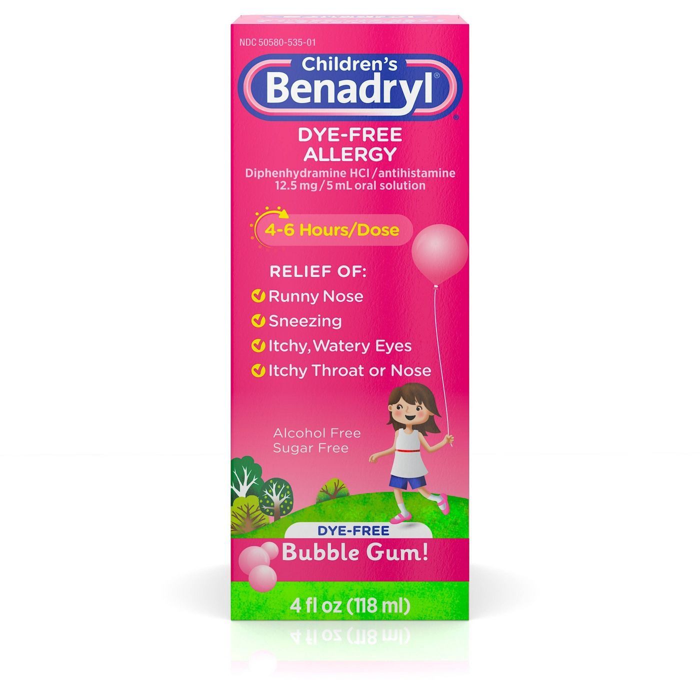 Benadryl Children&#39;s Allergy Relief Dye-Free 4oz
