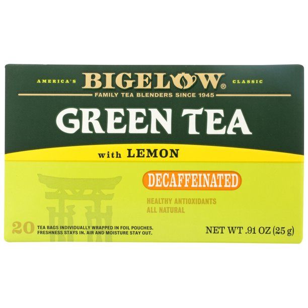 Bigelow Green Tea with Lemon Decaffeinated, Tea Bags, 20 Ct