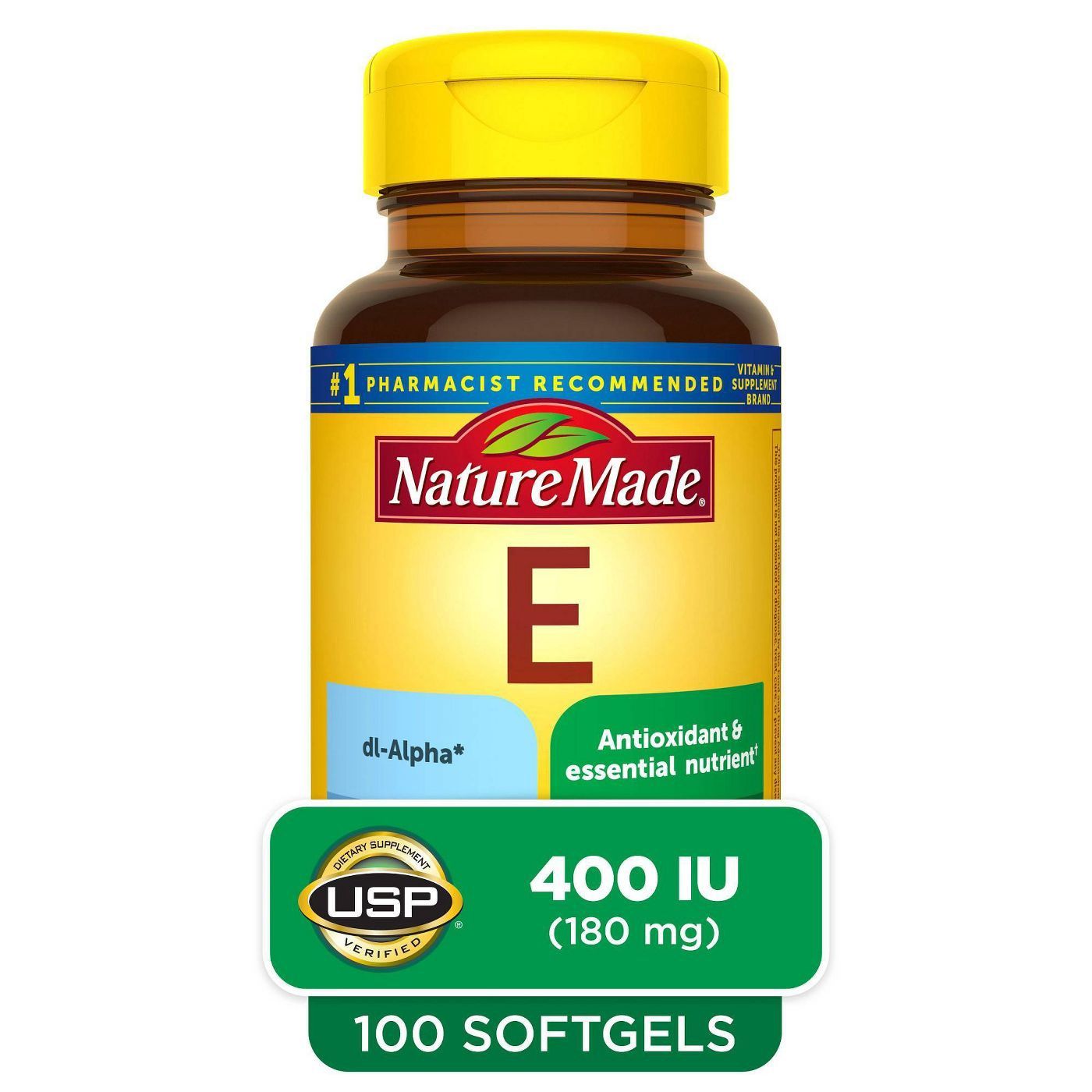 Nature Made Vitamin E 180 mg (400 IU) dl - Alpha Softgels - 100ct