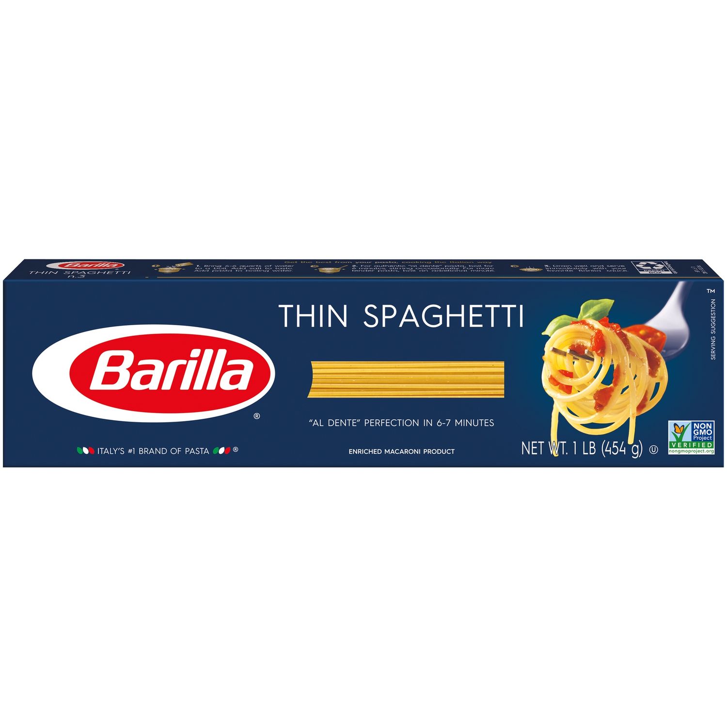 BARILLA Blue Box Thin Spaghetti Pasta, 16 oz.