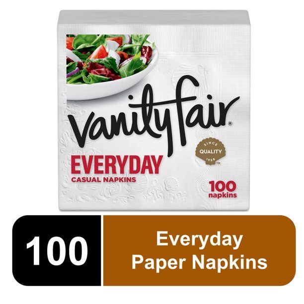 Vanity Fair Everyday Disposable Paper Napkins, 110 count