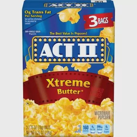 Act 2 Popcorn Xtreme Butter 3 Ct