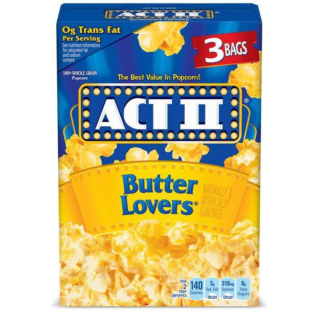 Act 2 Popcorn Butter Lovers 3 Ct