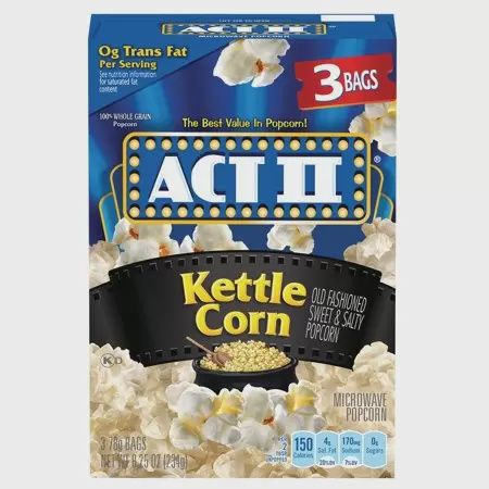 Act 2 Popcorn Kettle Corn 3 Ct