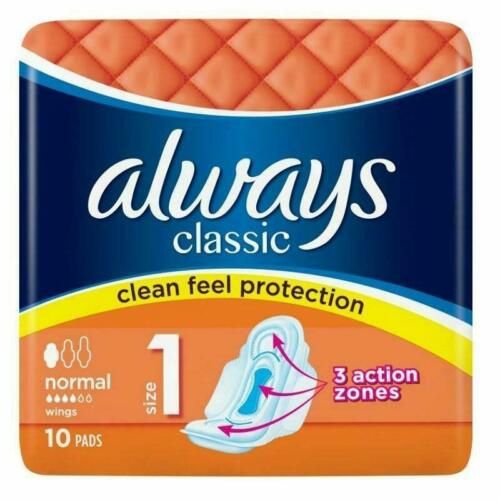 Always Classic Normal Pads Size 1 10 Ct