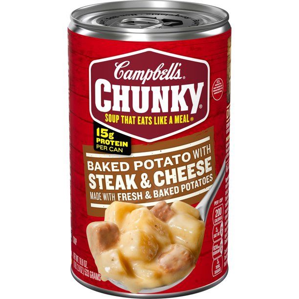 Campbell&#39;S Chunky Baked Potato W/Steak &amp; Cheese 18.8 Oz