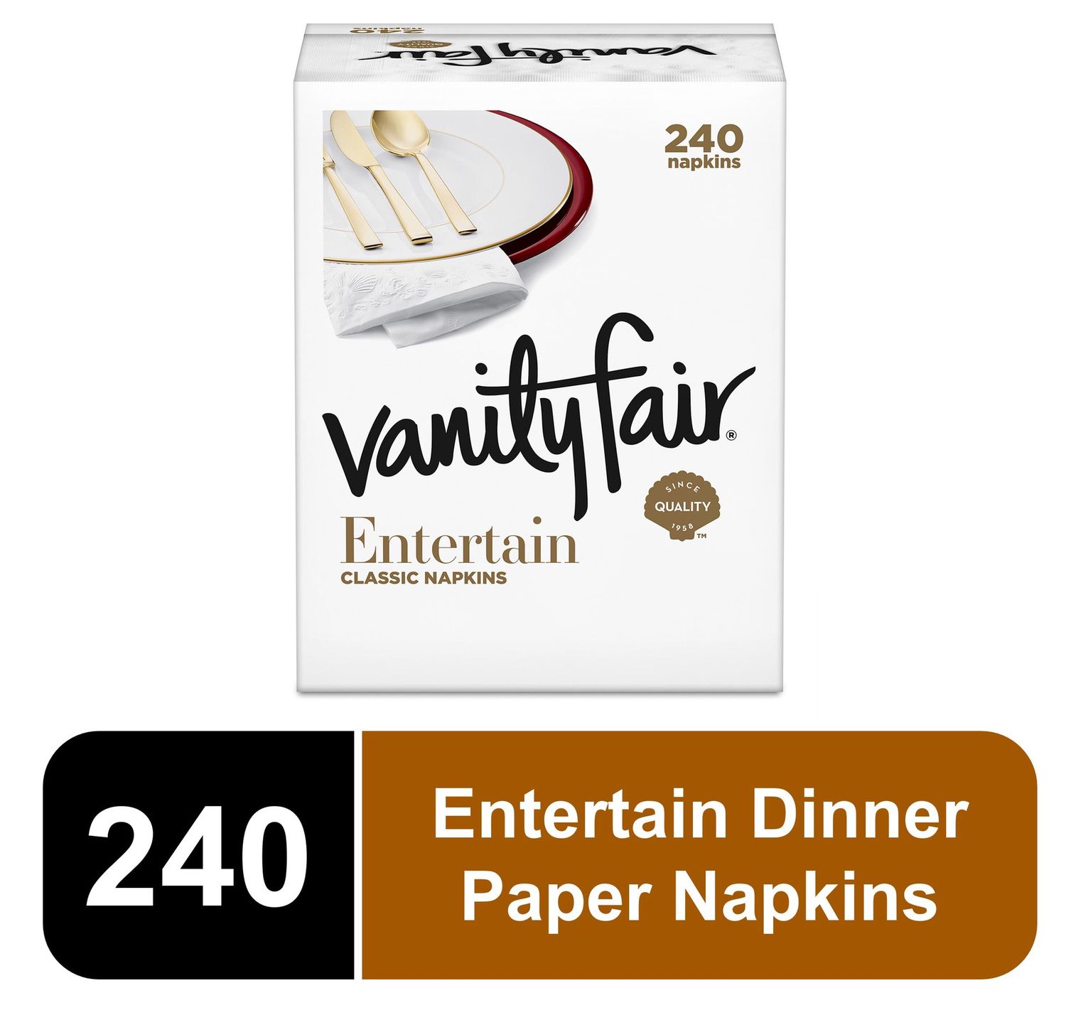 Vanity Fair Entertain Paper Napkins, 240 Count