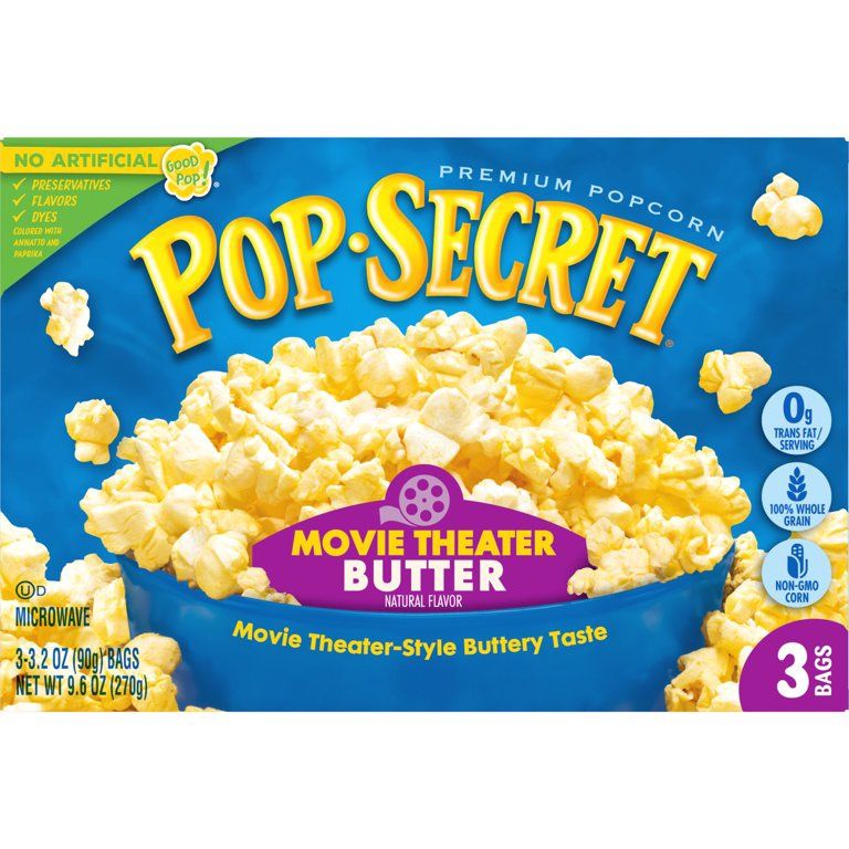 Pop Secret Popcorn, Movie Theater Butter, Microwave Popcorn Bags, 3 Count Box