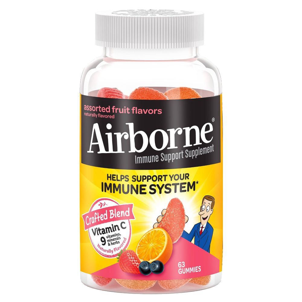 Airborne Immune Support Gummies VitaminC Zinc 63ct