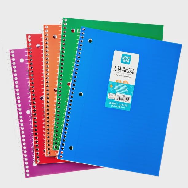 Pen + Gear 1 Subject Notebook, Wide Ruled, 80 Sheets, Red