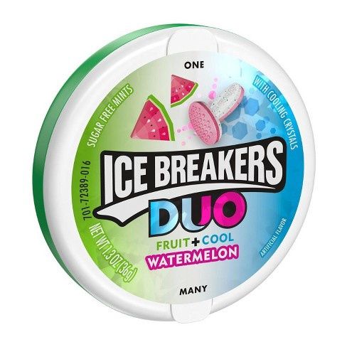 Ice Breakers Duo Watermelon Sugar Free Mint Candies 1.3oz