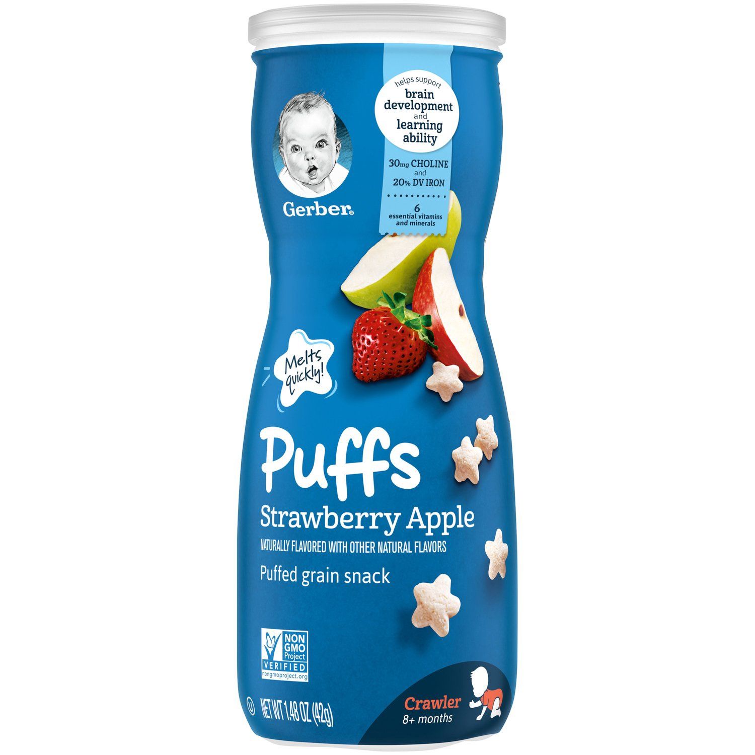 Gerber Strawberry Apple Baby Puffs - 1.48oz