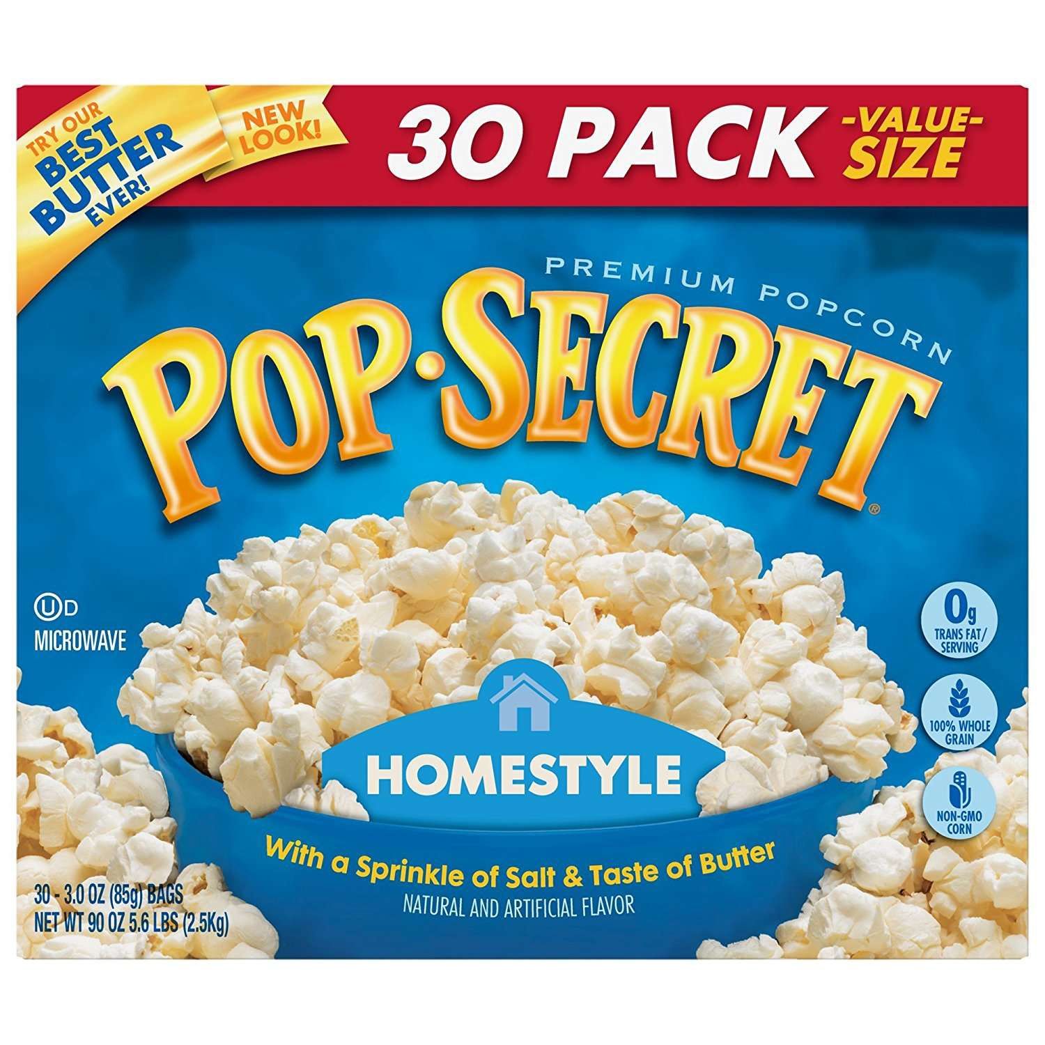 Pop Secret Homestyle Microwave Popcorn, 30 ct