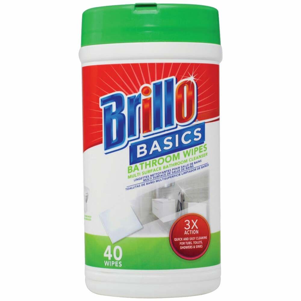 Brillo Basics Unscented Multi Surface Bathroom Wipes 40 ct