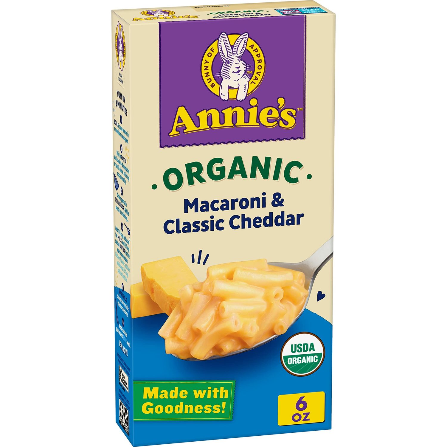 Annie&#39;s Organic macaroni &amp; classic cheddar 6 OZ