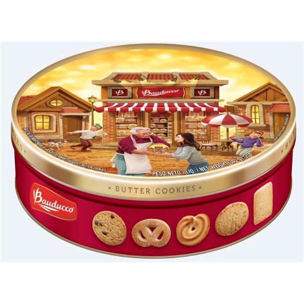 Bauducco Butter Cookies Tin, 12 oz